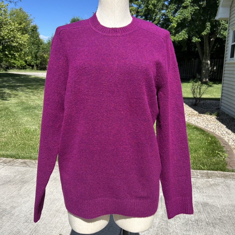 Gap Womens Sweater S Maroon Knit Ribbed Crew Neck Wool Blend 454277-04-1 NWT